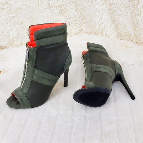 Front Zipper 4" High Heel Ankle Boots - Picture 11 of 11